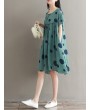 Polka Dots High Waist Vintage Short Sleeve Dresses