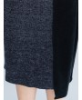 Women Vintage Patchwork Knit Funnel Neck Loose Dress