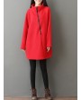 Casual Women Solid Color Turtleneck Zipper Long Sleeve Dresses