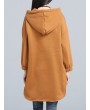 Women Long Sleeve Hooded Thicken Warm Casual Sweatshirt Dresses