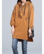 Women Long Sleeve Hooded Thicken Warm Casual Sweatshirt Dresses