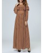 Polka Dot Long Sleeve Casual Big Wing Maxi Dress