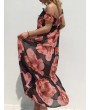 Bohemian Floral Print Off-shoulder Maxi Dress For Women