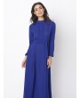 Women Elegant Bandage Stand Collar Long Sleeve Maxi Dress