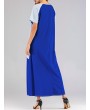 Patchwork Crew Neck Short Sleeve Maxi Dress