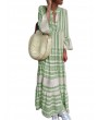 Bohemian Stripe Patchwork Maxi Dress For Women