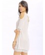 Women Casual Crochet lace Off Shoulder O-neck Half Sleeve Loose Mini Dress