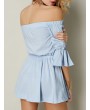 Sexy Off-shoulder Flouncing Horn Sleeve Women Mini Dress