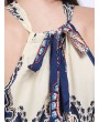 Women Sleeveless Halter Print Mini Dress